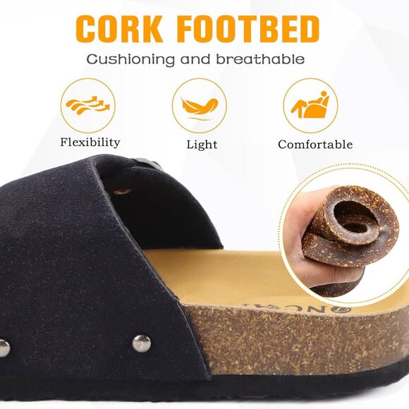 Womens Flat Slide Sandals Slip on Slides - Picture 5 of 7